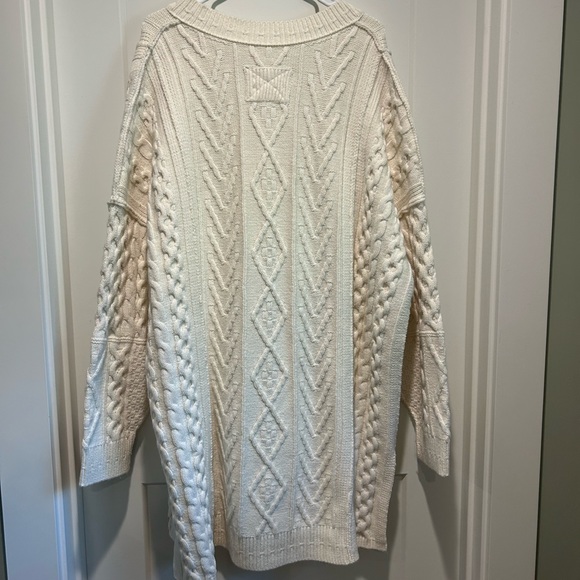 We The Free by Free People Cable Knit Sweater- Cream/Ivory- Size XL - Picture 6 of 7